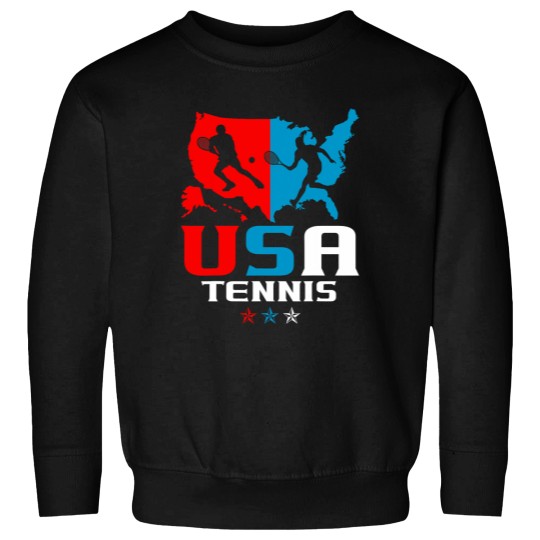 Discover USA Tennis Independence Day American Flag Racket Sports Sweatshirts