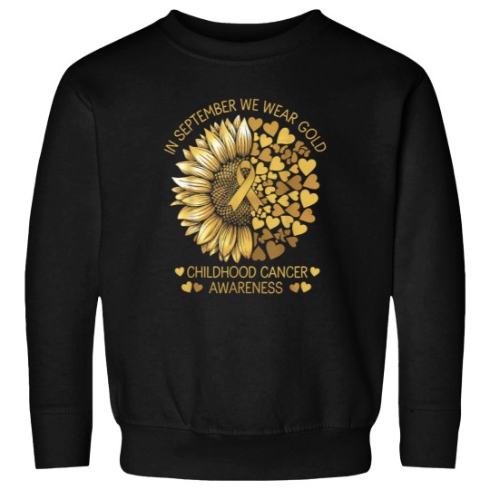 Discover In September We Wear Gold Childhood Cancer Awareness Rainbow Sweatshirts