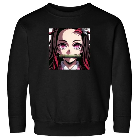 Discover Female Manga Style neko With Piece Of Bamboo Sweatshirts