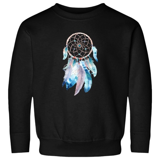 Discover Blue Feathers Dreamcatcher On Purple Sweatshirts