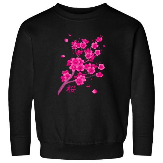 Discover Falling Neon Hot Pink Sakura Cherry Blossom Sweatshirts
