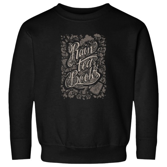 Discover Rain Tea amp Books Grey version Fitted Sweatshirts