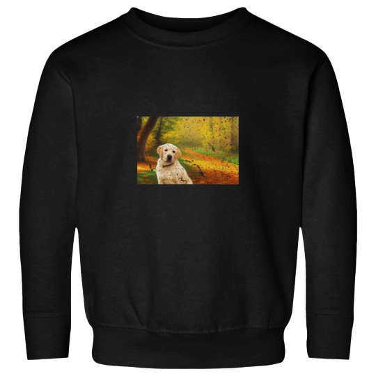 Discover Yellow Lab in the Park During Autumn Sweatshirts