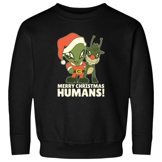 Discover Alien With Reindeer Extraterrestrial Christmas Greetings Sweatshirts