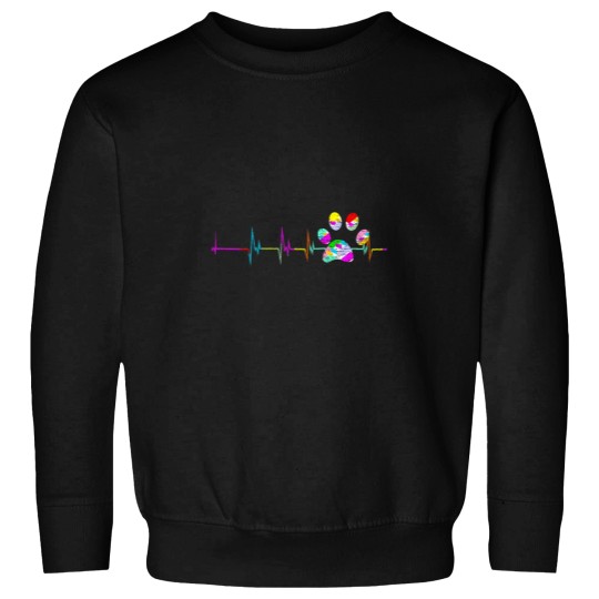 Discover Dog Paw Print Heartbeat Shirt Women Girls Mom Love Dogs Sweatshirts