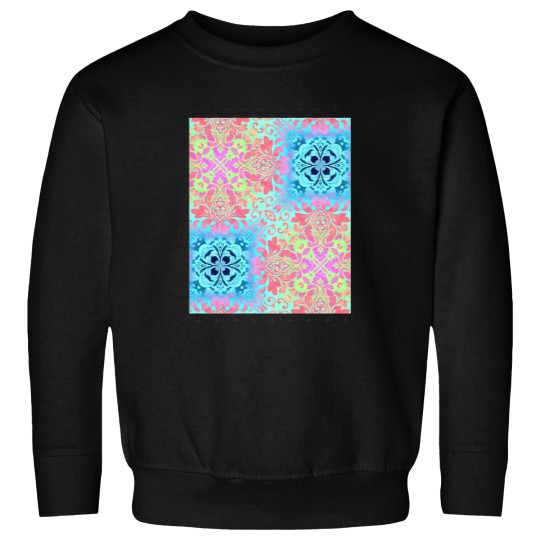 Discover 1980s cottagecore New Age Bohemian pink aqua turquoise damask Sweatshirts
