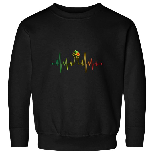 Discover Black Power Fist Heartbeat Sweatshirts