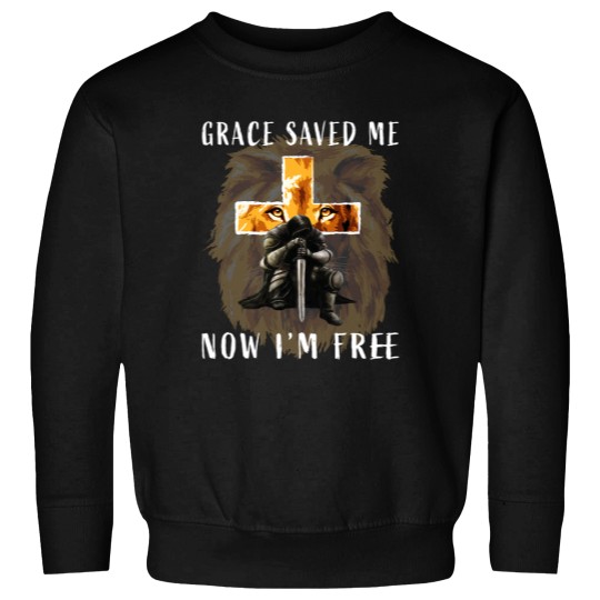Discover Grace Saved Me Christian Religious Sayings Lion Graphic Men Sweatshirts