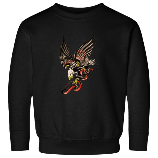 Discover Traditional Bald Eagle Fighting Snake Tattoo (2) Sweatshirts