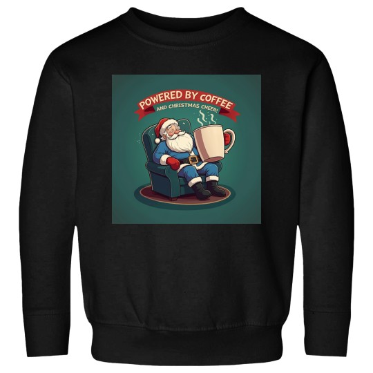 Discover Santa Claus Powered by Coffee and Cheer Sweatshirts