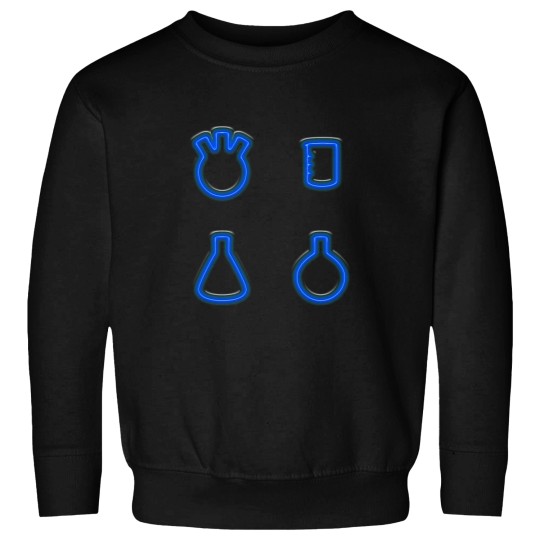 Discover Three Flasks and a Beaker - Neon Blue Sweatshirts