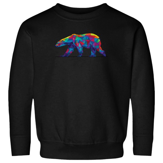 Discover Rainbow Geometric Polar Bear Sweatshirts