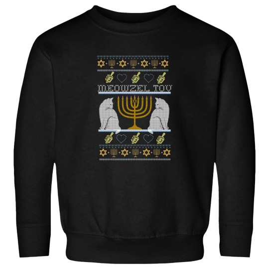 Discover Meowzel Tov Cat Mazel Ugly Hanukkah Sweater Meme Cats Sweatshirts