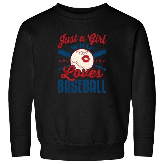 Discover Just A Girl Who Loves Baseball Women Fan Enthusiast Sweatshirts