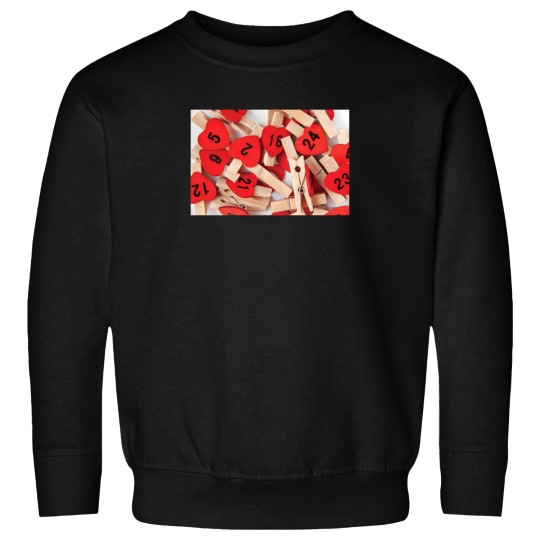 Discover Advent Calendar Numbers On Red Hearts Sweatshirts