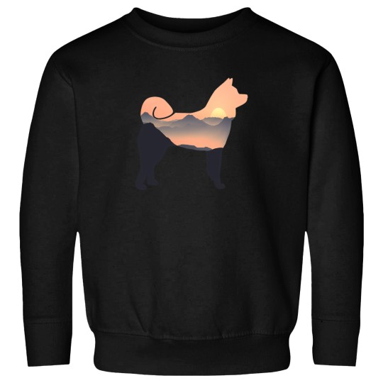 Discover Akita Dog Silhouette Sun Mountain Akita Inu Gift Sweatshirts