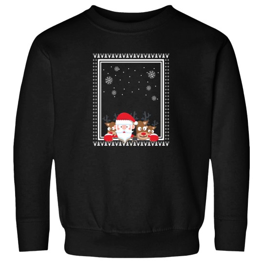 Discover Santa And Deer Christmas Ugly Sweater Style Sweatshirts