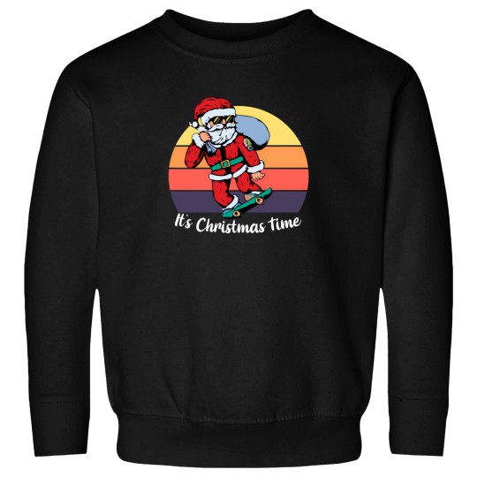 Discover It'S Christmas Time Vintage Santa Cool Skatebord Santa Design Essential T-Shirt Sweatshirts