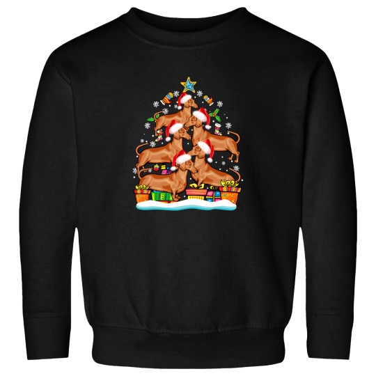 Discover Dachshund Christmas Tree Santa Hat Sweatshirts