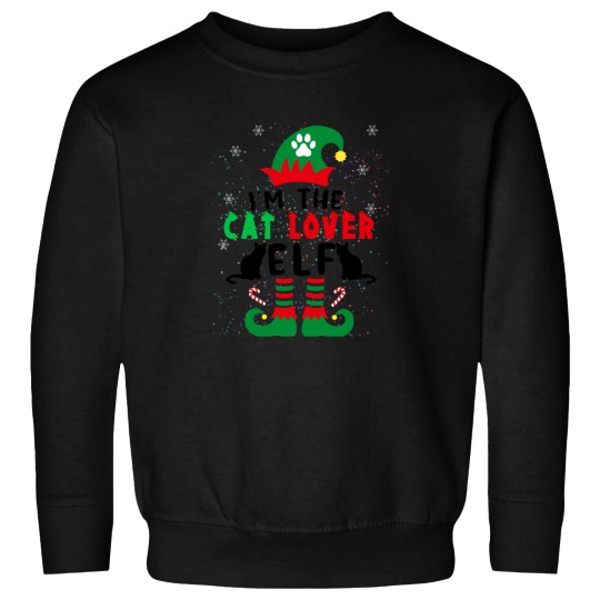 Discover I'M The Cat Lover Elf Xmas Matching Christmas For Family Sweatshirts