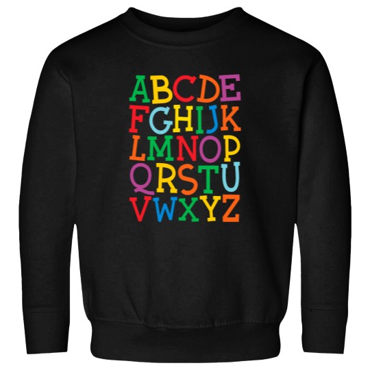 Discover Colorful Uppercase Letters Alphabet learn ABCs boy girl kids Sweatshirts
