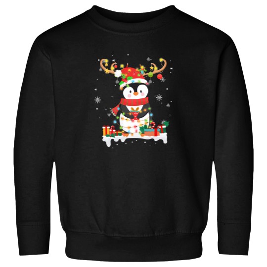Discover Cute Penguin Reindeer Santa Hat Xmas Christmas Penguin Lover Sweatshirts