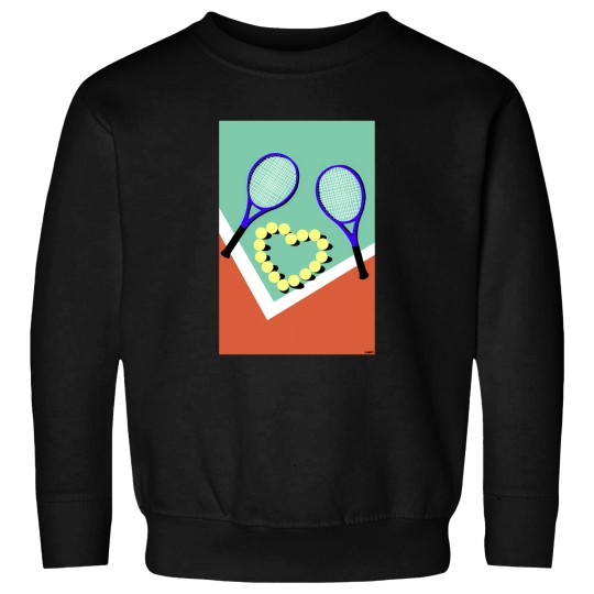 Discover Cute And Colorful Tennis Court With Tennis Ball In A Heart Shape Sweatshirts