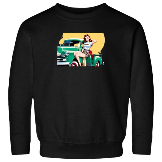 Discover Pin-Up Girl  Pick-Up Vintage Green Sweatshirts