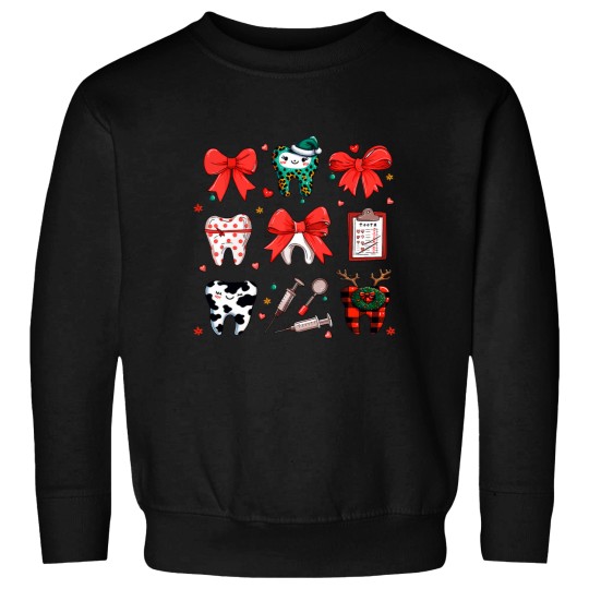 Discover christmas coquette bow dental dentists hygienist cute th Sweatshirts