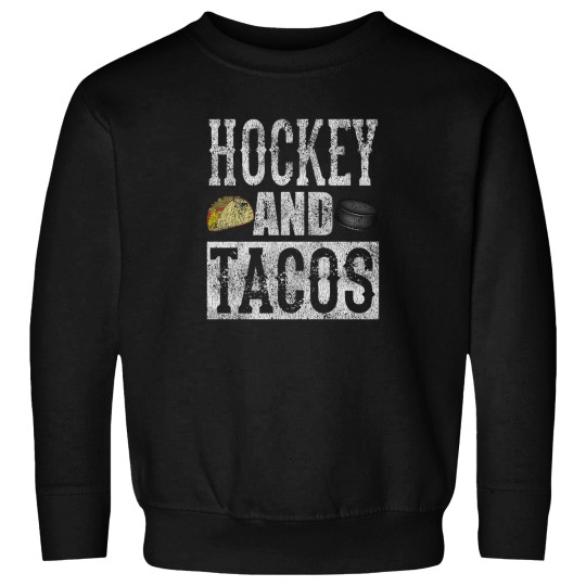 Discover Hockey And Tacos Funny Taco Distressed Sweatshirts