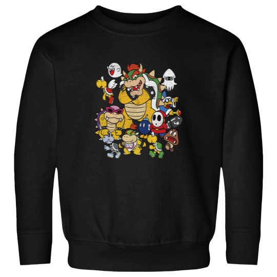 Discover Nintendo Super Marioss Bowser Enemy Group Shot Sweatshirts