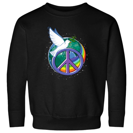 Discover peace dove peace sign peace rainbow V-Neck Sweatshirts