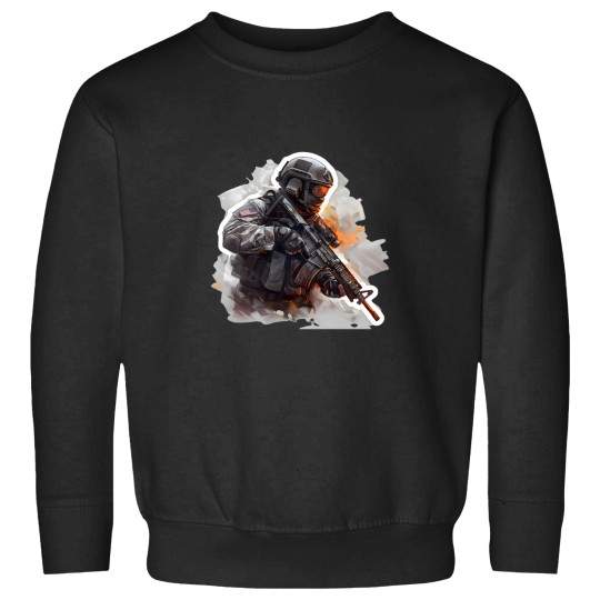 Discover Soldier holding M4 Sweatshirts