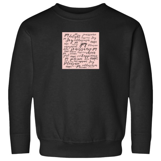 Discover Optimism Joyful Words in Black Script Lettering on Blush Pink Solid. Optimistic Typography Sticker Sweatshirts