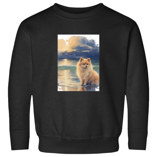 Discover Pomeranian At The Beach Graphic 1 1 Sweatshirts