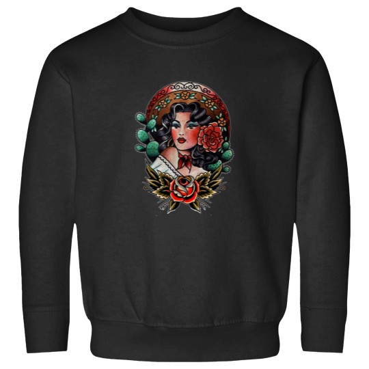 Discover Traditional Pretty Mexican Chicana Tattoo Sweatshirts