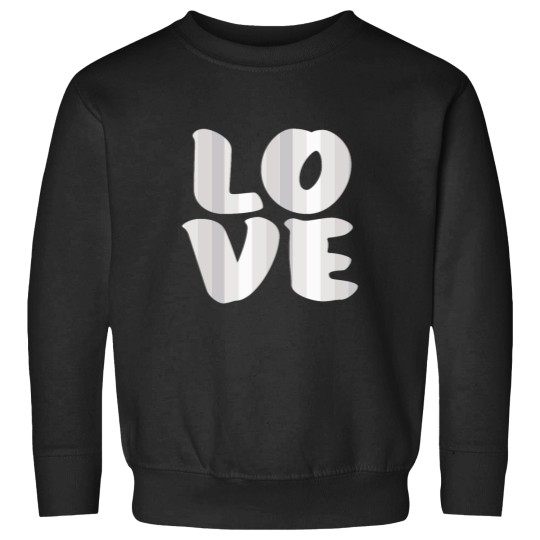 Discover Letters spelling LOVE with colorful stripes Sweatshirts