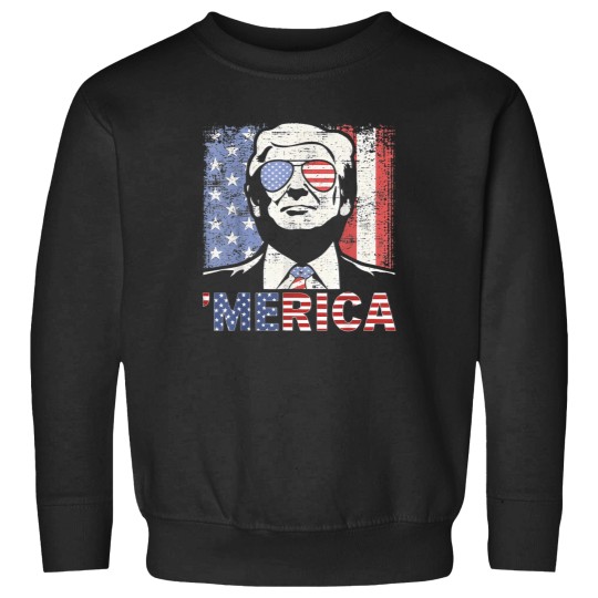 Discover 'merica trump happy 4th of july trump american flag 1 Sweatshirts