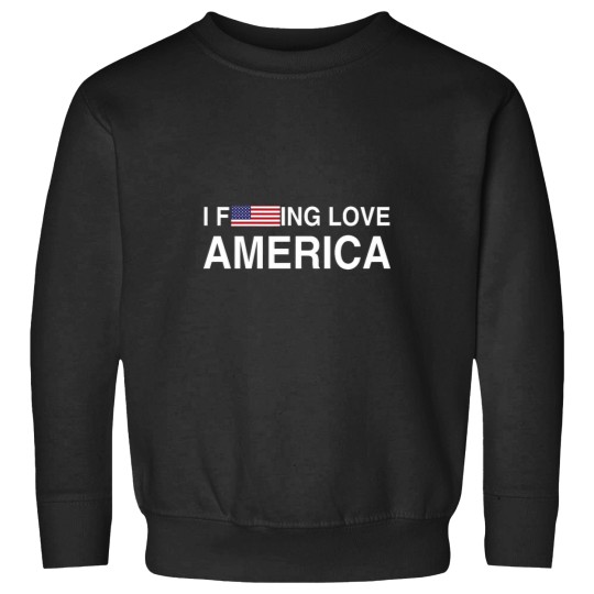 Discover I Fucking Love America Patriotic American Red White Blue Y2K Sweatshirts