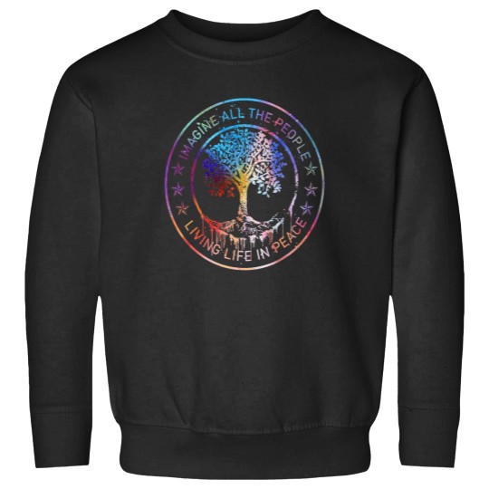 Discover All The People Imagine Living Life In Peace Art Tree Sweatshirts