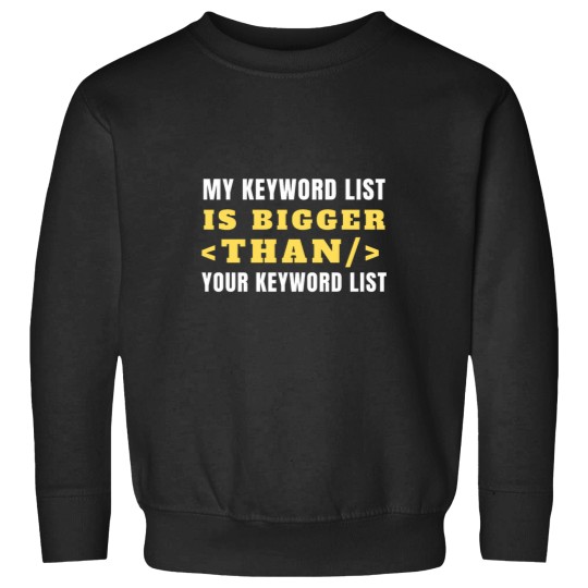 Discover SEO Expert Gift Keyword List SEO Manager Sweatshirts