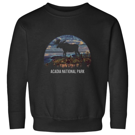 Discover Acadia National Park Vintagess Moose Sweatshirts