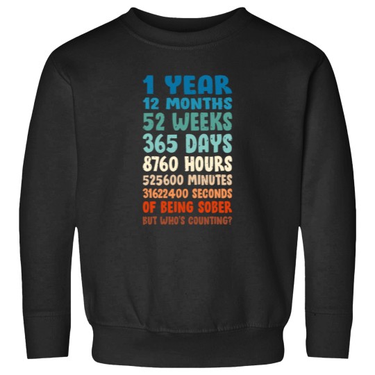 Discover One Year Sober Birthday AA NA Sobriety Sweatshirts