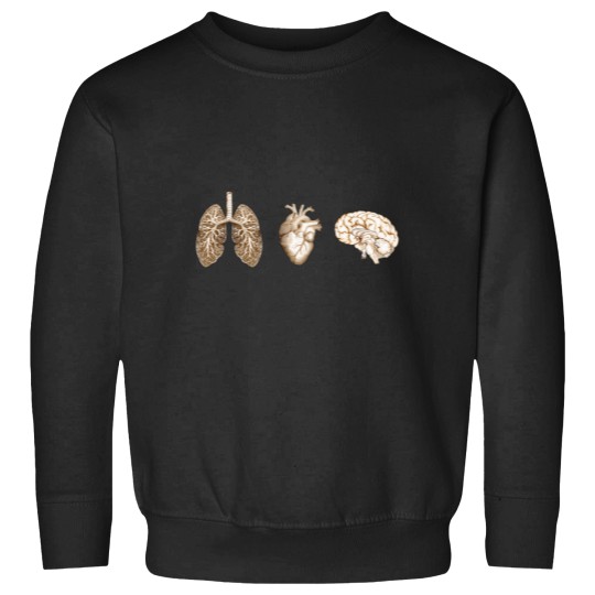 Discover A set of human organ lungs heart and brain Vintagess style Sweatshirts