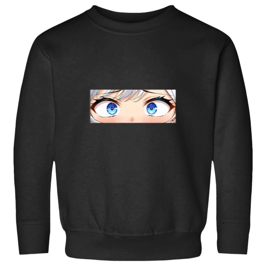 Discover Blue Anime Eyes Peeker Sweatshirts