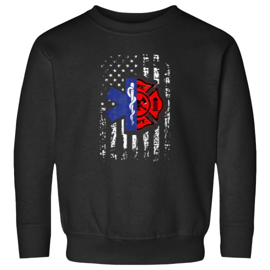 Discover EMT Firefighter Shirt Firefighter EMT American Flag Gif Perfect Gift For you and friends Class Sweatshirts