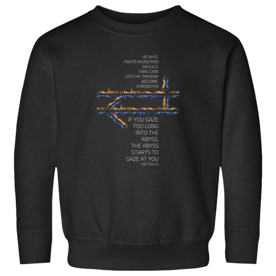 Discover He who fights with monsters Nietzsche Fantasy Sweatshirts