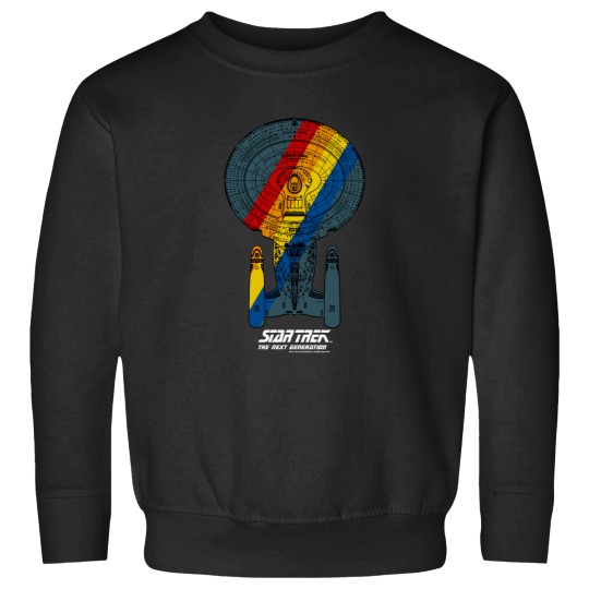 Discover Star Trekss Next Generation Ship Portrait Rainbow Fill Sweatshirts