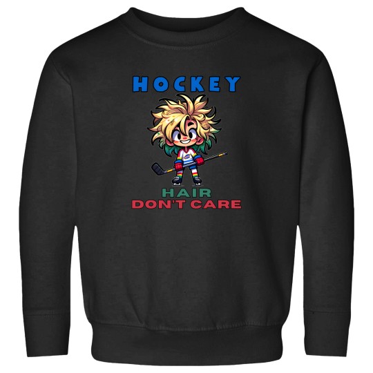 Discover Funny Hockey Ice Hair Don'T Care Girls Sweatshirts