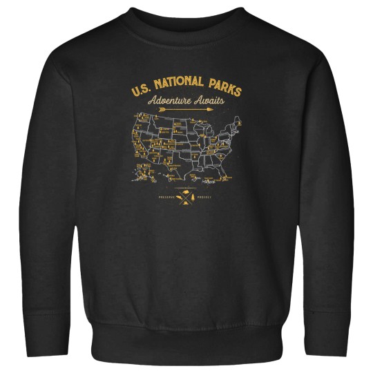 Discover National Park Map Vintage T Shirt   All 63 National Parks Gifts Men Women Kids Sweatshirts